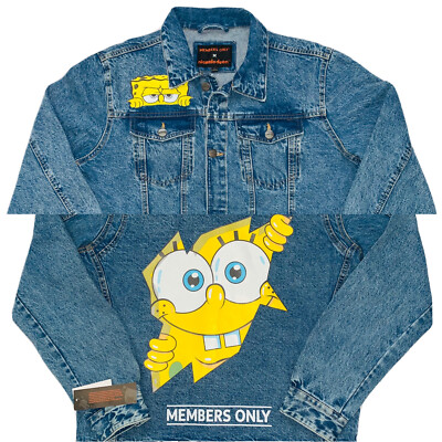 Nickelodeon Sponge Bob Jean Trucker Jacket Adult Size LARGE