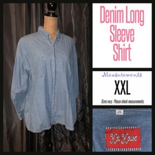2XL Men's Denim Button Up Shirt
