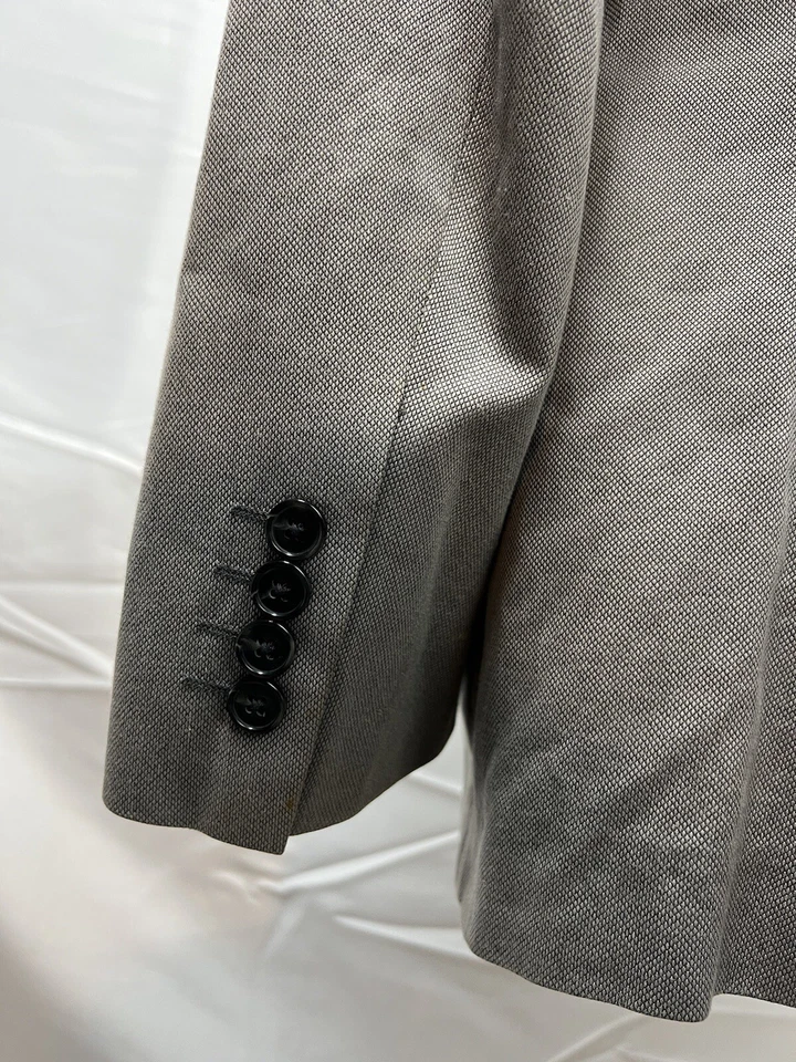 Men's Tasso Elba Gray 100% Cotton 2-Button Double Vent M (39-41)  Blazer Jacket - Image 2 of 4