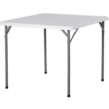 34" Portable Plastic Dining Card Table  Fold-in-Half w/ Handle Outdoor Party