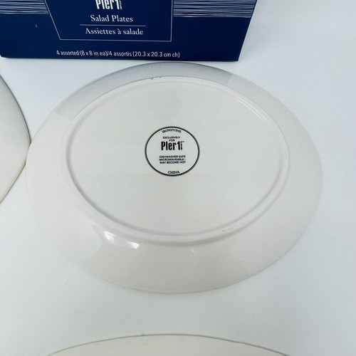 Pier 1 Imports Dog Salad Plates Set Of 4 Abstract Colorful 8" Multi Shape NEW - Picture 10 of 13