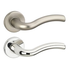 Urfic Algrave Metal Lever Latch Door Handles Set Round Rose Internal & External