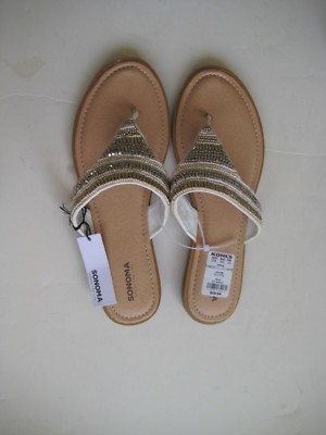 SONOMA GOOD FOR LIFE WHITE 10 MED CUSHIONED FOOTBED Women's Sandals/Shoes $59.99