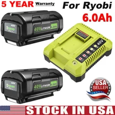 40V 6.0Ah Battery / Rapid Charger For Ryobi 40 Volt Lithium OP4050 OP40602 NEW