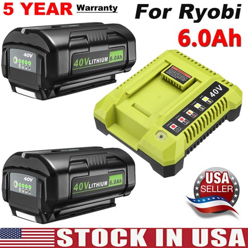 Ryobi 40V 6.0Ah Lithium-Ion Battery & Rapid Charger Kit – OP4050A OP40602