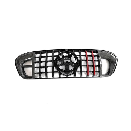 Parrilla de malla de parachoques delantero de carbono real apta para Mercedes Benz W167 GLE63 SUV 2021-24 - Imagen 9 de 15