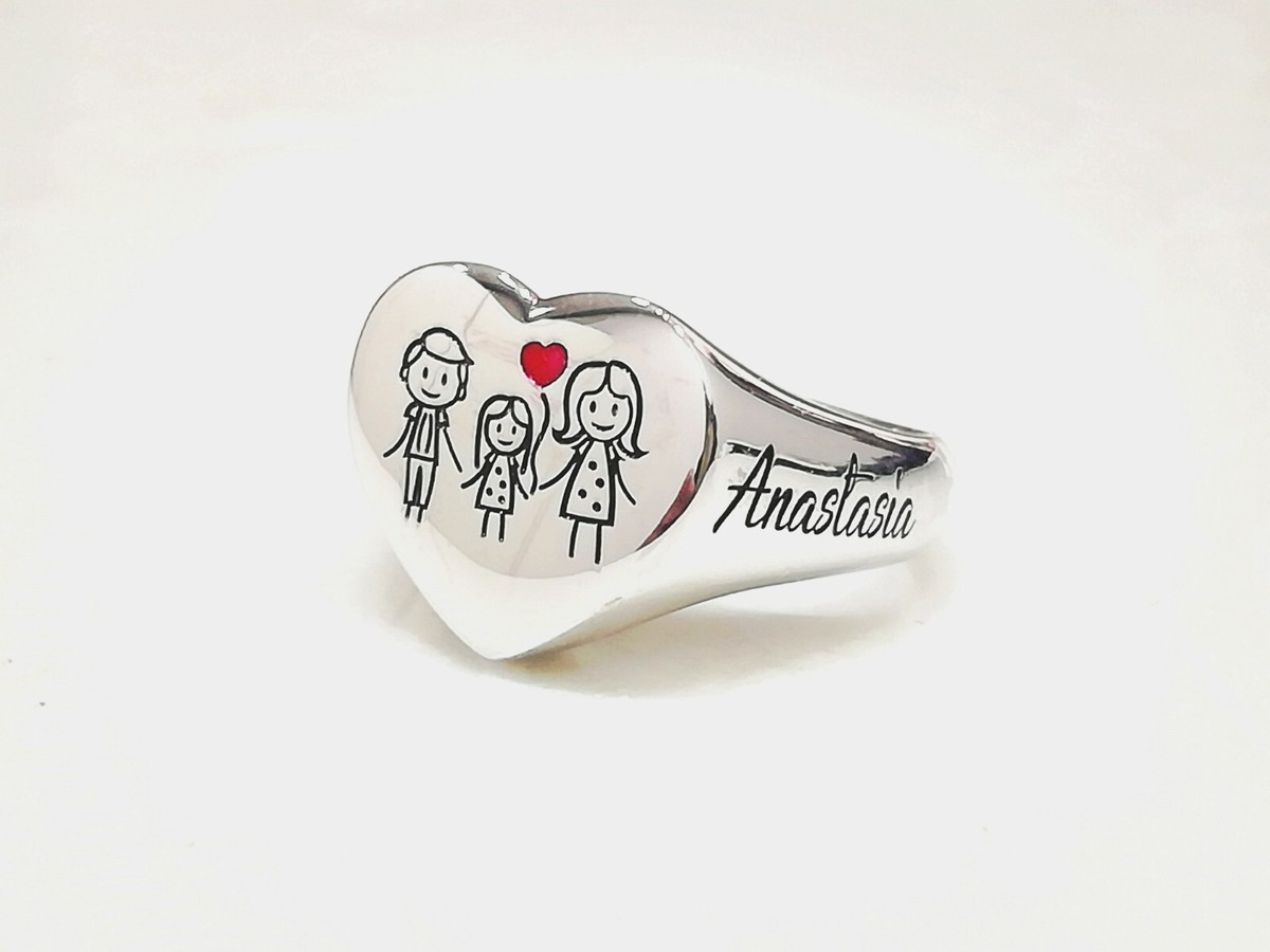 Anello Per Bambini In Argento Sterling, Anello Di Zirconi Cubici A Cuore, Gioielli Di Cuori Per Bambini, Anello Di Cuori D'argento, Regalo Per La Figlia, Regalo Per Bambina - Italia - Foto 5