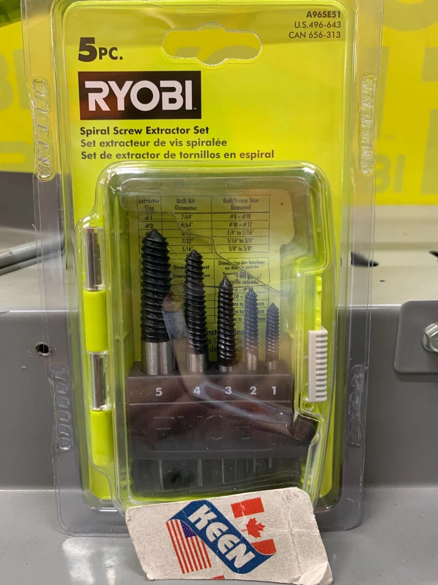 RYOBI Spiral Screw Extractor Set (5-Piece) A96SE51 - The Home Depot