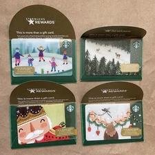 4  Christmas holiday STARBUCKS GIFT CARDS - Please Read Item Description