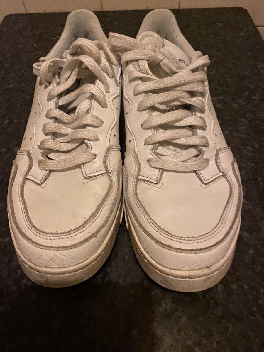 Men's White Adidas Super Court Trainers Size UK 1/2 UK