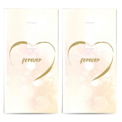 2x 10 Taschentücher Forever Für immer im Herzen Herz Liebe Schrift Creme Gold