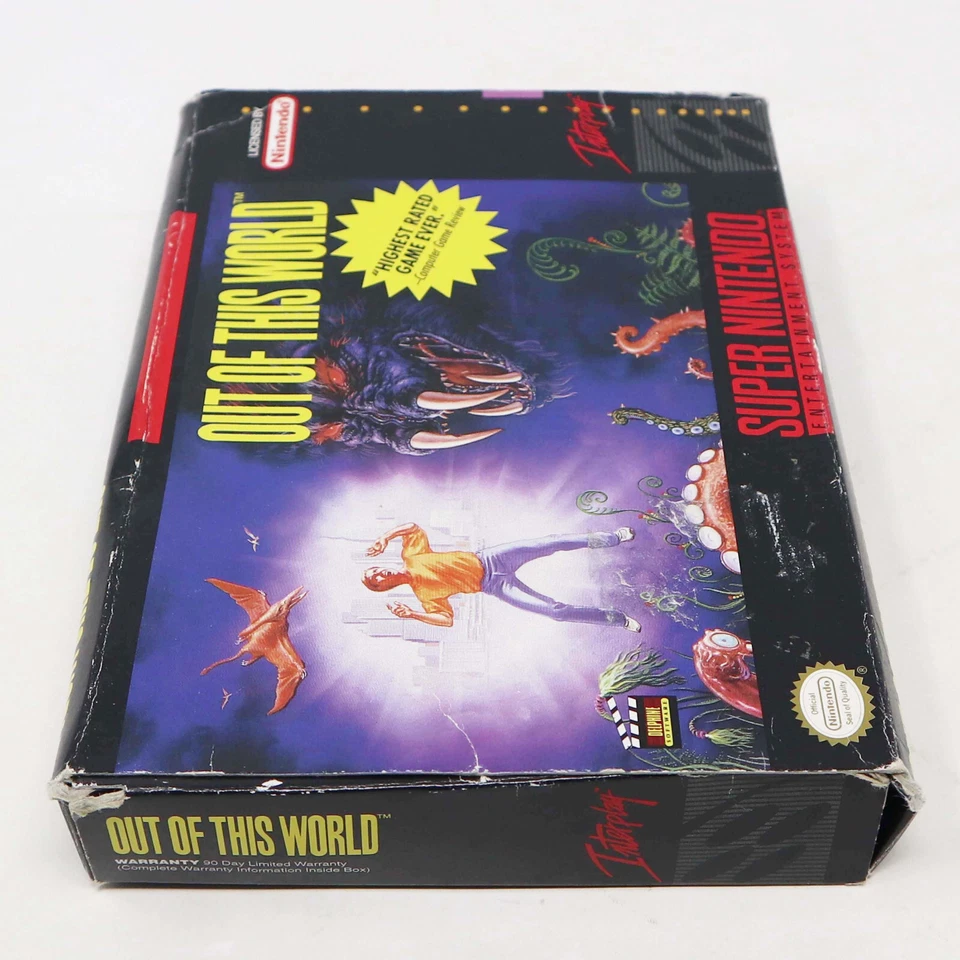 VINTAGE 1992 SUPER NINTENDO ENTERTAINMENT SYSTEM SNES OUT OF THIS WORLD GAME - Image 4 of 4
