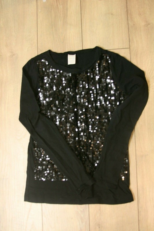 Crew Cuts (factory) girls black spangled top size 12 GUC