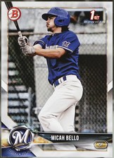 2018 Bowman Draft #BD-111 Micah Bello Baseball VG