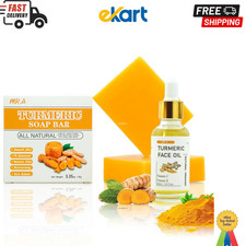 Turmeric Soap Bar and Turmeric Facial Mist, 2PCS Organic Tumeric Soap