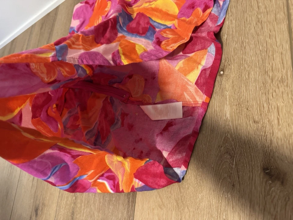 Nasty Gal Brillante Estampado Floral Mini Falda Pelmet Rosa Caliente Nueva Con Etiquetas Talla 10 Foto 2 de 4