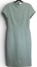 Hugo Boss Demiara Sheath Dress Aqua Blue Knee Length Cap Sleeve Lined Cocktail 6