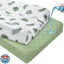 FIOBEE Changing Pad Cover Waterproof 2 Pack Quilted Diaper Change Table Sheet