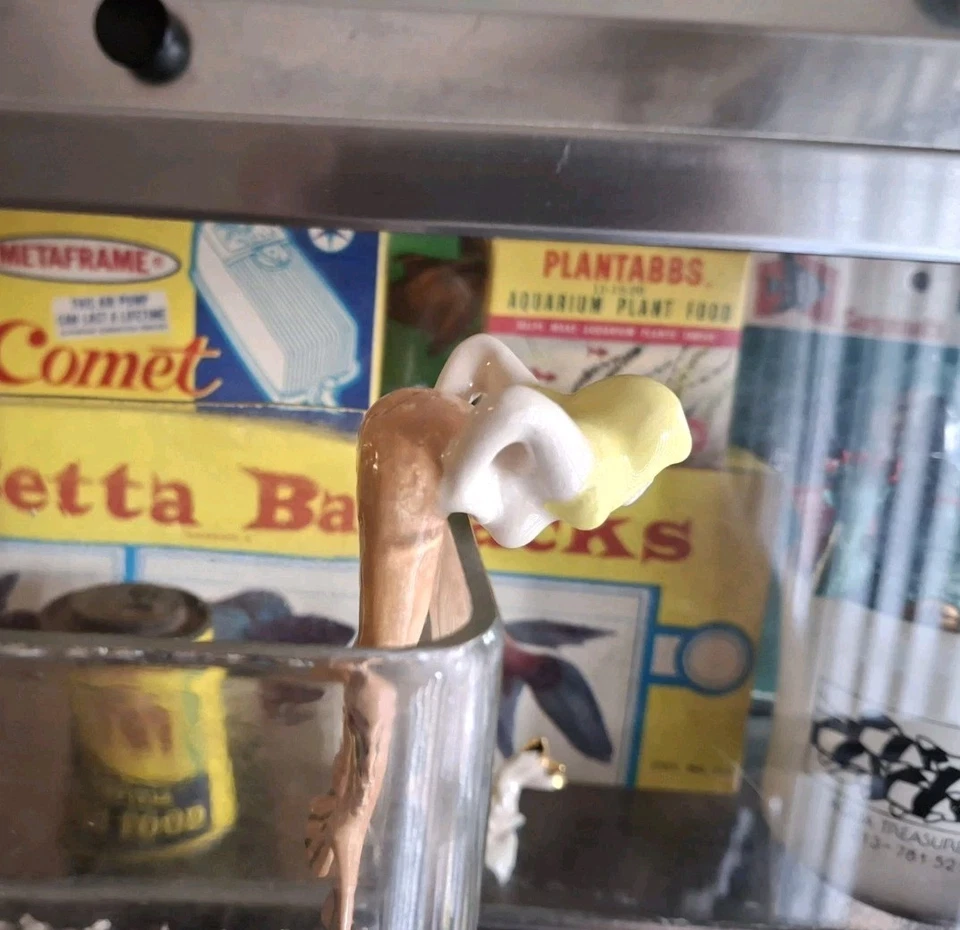 Hermosa Rana Sirena Cabello Rubio Colgante Acuario Cerámica Antiguo De Colección Niña Foto 4 de 4