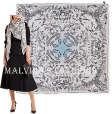 ALEXANDER MCQUEEN SCARF EAGLE DRAGONFLY PRINT SIGNATURE SILK SQUARE 54"