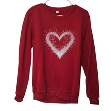 Womens Red Heart Sweatshirt Size M NWOT