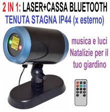 EFFETTO LUCE LASER  PER ESTERNO NATALE TENUTA STAGNA IP44 CON ALTOPARLANTE BT