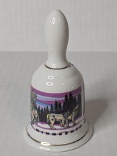 Minnesota Souvenir Collectible 4.5" Porcelain Ceramic Bell Wolves