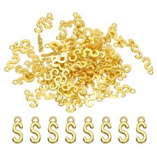 Letter Charm 100Pcs, Alphabet Charm Initial Pendant Charm Gold Tone Letter S