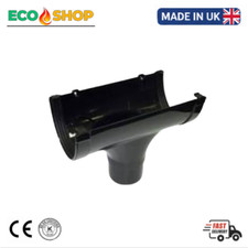 170mm Black Gutter Running Outlet Rainwater Downpipe Connector PVC