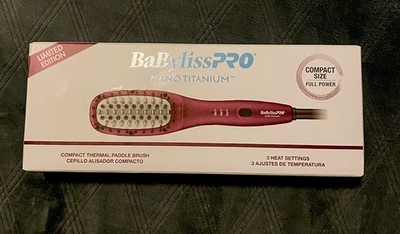 BaBylissPRO Nano Titanium Compact Straightening Brush Purple 3 Heat Settings