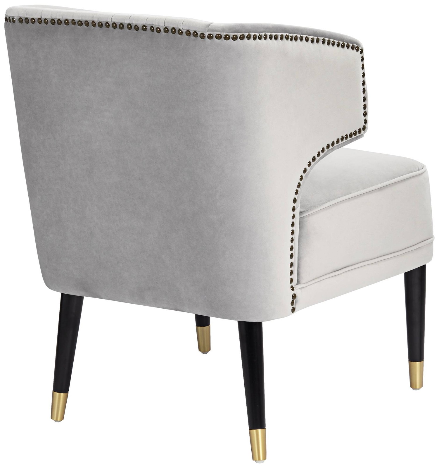 55 Downing Street Caroline 24" Wide Gray Velvet Pleat Modern Armchair
