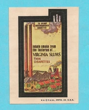 Wacky Packages vintage 6th series sticker Virginia Slums ** Topps 1974 tan back