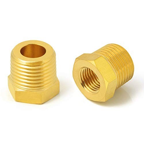 Brass Reducer Bushing, 1" Male NPT to 3/4" Female NPT Adapter, 2 Count
