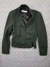 Zara Women Polyester blend blazer jacket dark green tailored style Medium