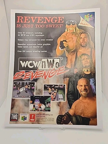 Authentic Vintage WCW/nWo Revenge for Nintendo 64 N64, Magazine Print Ad/Poster