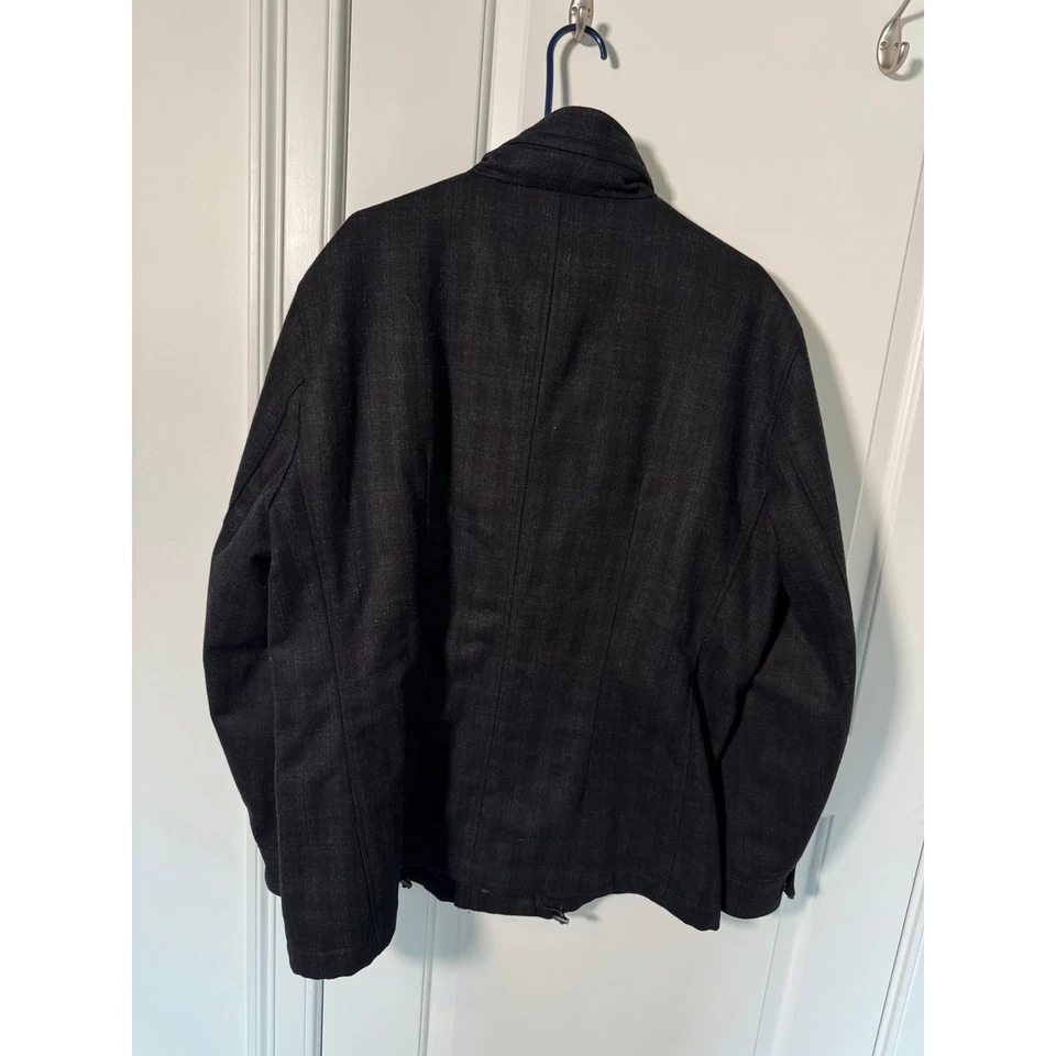 Abrigo de lana para hombre Elie Tahari invierno gris carbón ventana talla XL lujo Foto 2 de 4