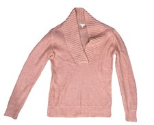 J Crew Coral Pink Shawl Collar Sweater Mohair Wool Blend Women’s Size Medium