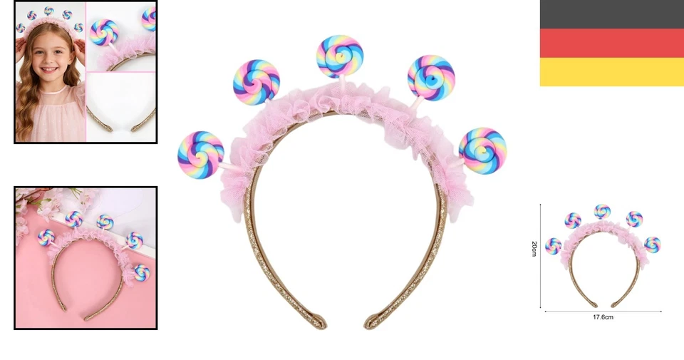 Lollipop Kostüm Haarreif, Candy Haarreif Fasching Damen, Lollipop Stirnband, ... - Bild 2 von 4