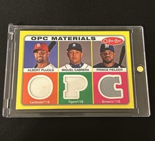 Albert Pujols Miguel Cabrera Prince Fielder 2009  O-PEE-CHEE Patch Game Worn