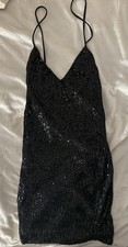 Windsor Black Sequin Mini Dress Sz S