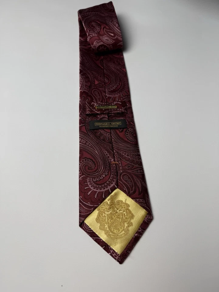 2 - Donald J Trump подпись коллекции синий и красный дизайн шелковые галстуки мужские - Изображение 3 из 4
