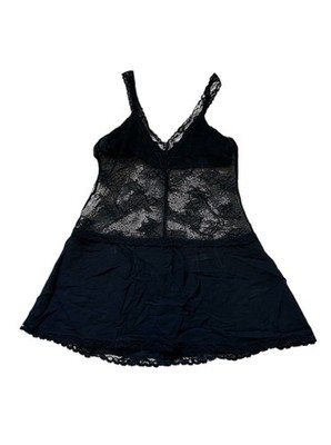 La Perla Black Sheer Lace Silk Chemise Cami Sexy Luxury Italian Lingerie Size S