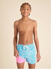 NWOT Chubbies The Domingos Are For Flamingo Swim Trunks Boys  Large 14/16 Lined