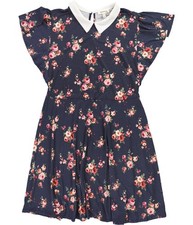 Monteau Womens Floral Print A-line Dress, Blue, Plus Size, 2X