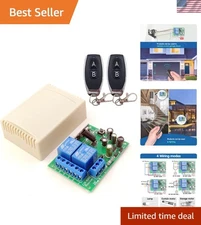 Versatile 433MHz RF Wireless 2CH Relay Receiver with Transmitters for Automation