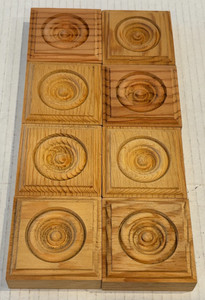 8 Solid Pine Rosette Bullseye Moldings, 2-1/2 x 2-1/2 x 7/8 Inches