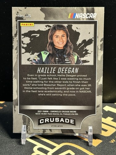 2021 Panini Chronicles Racing Hailie Deegan #15 Crusade Green Prizm NASCAR - Bild 2 von 2