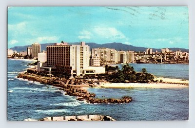 Vintage San Juan Puerto Rico San Jeronimo Hilton Hotel Postcard 1961