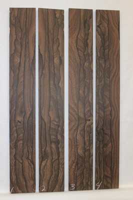 Ziricote Guitar Fingerboard Blank, WILD FIGURE Sold Individually 22 X 3 X 0.34''