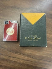 Vintage Coca Cola Lighter Blue Bird Music Lighter Soda Advertising Collectible